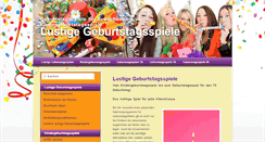 Desktop Screenshot of lustige-geburtstagsspiele.com